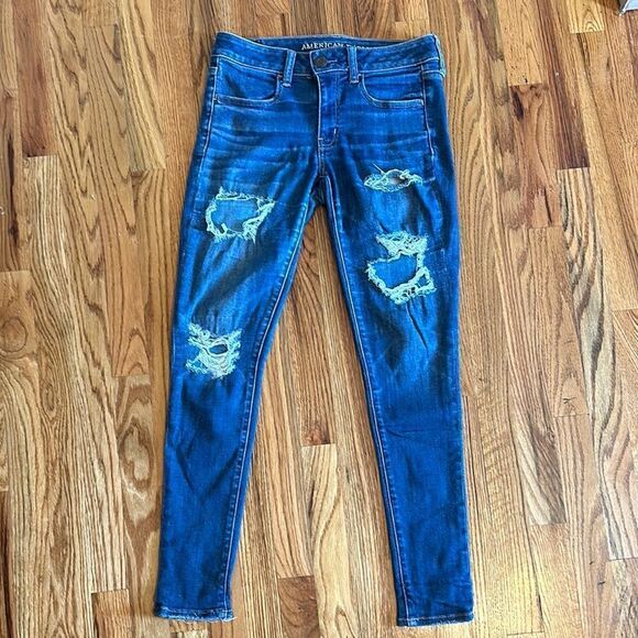 American Eagle Outfitters Denim - American Eagle Outfitters Women's Distressed Blue Jeans Skinny Jeggings 6